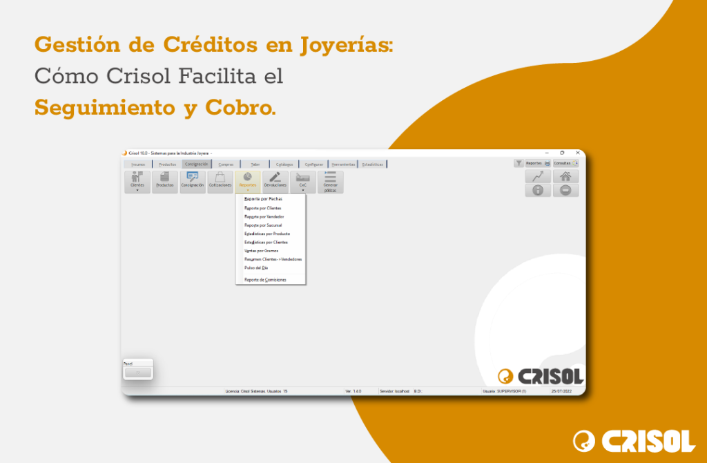 Gestión de créditos en joyerías con Crisol: seguimiento y cobro eficiente.